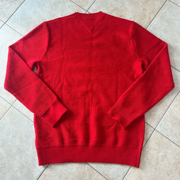 Tommy Hilfiger Jeans Red BRAND NEW Knit Sweater. High quality warm Medium Men’s - Picture 3 of 6